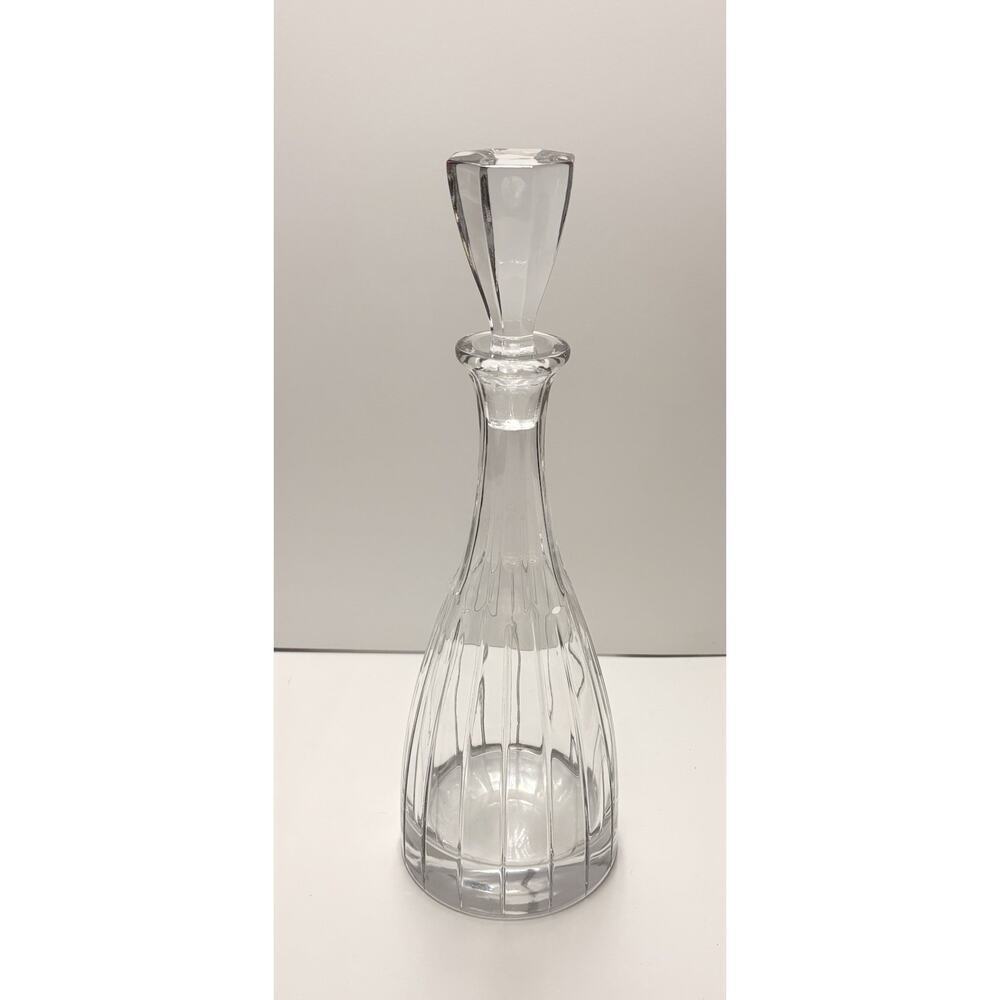 Sklarny Bohemia Crystal Decanter Glass Clear 14" Almost 5 lbs Barware Liquor